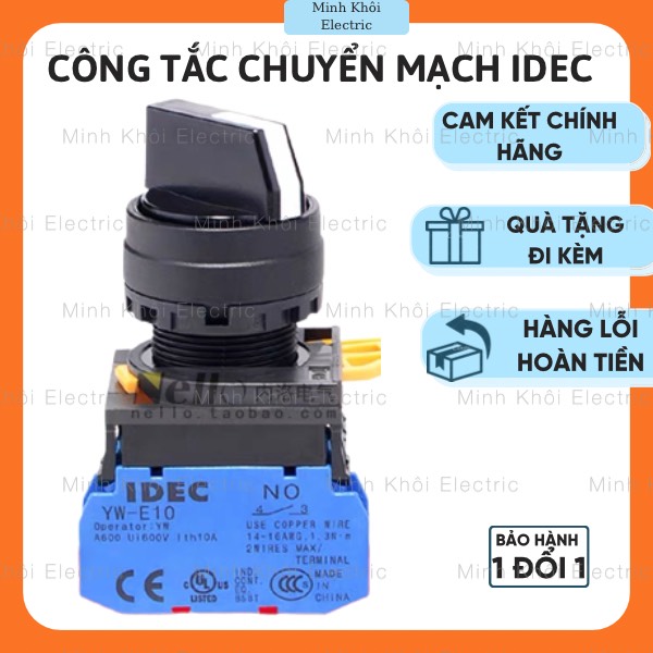 Công tắc xoay chuyển mạch Idec, công tắc chuyển mạch Idec 2 và 3 vị trí idec phi 22mm, công tắc xoay 2 vị trí