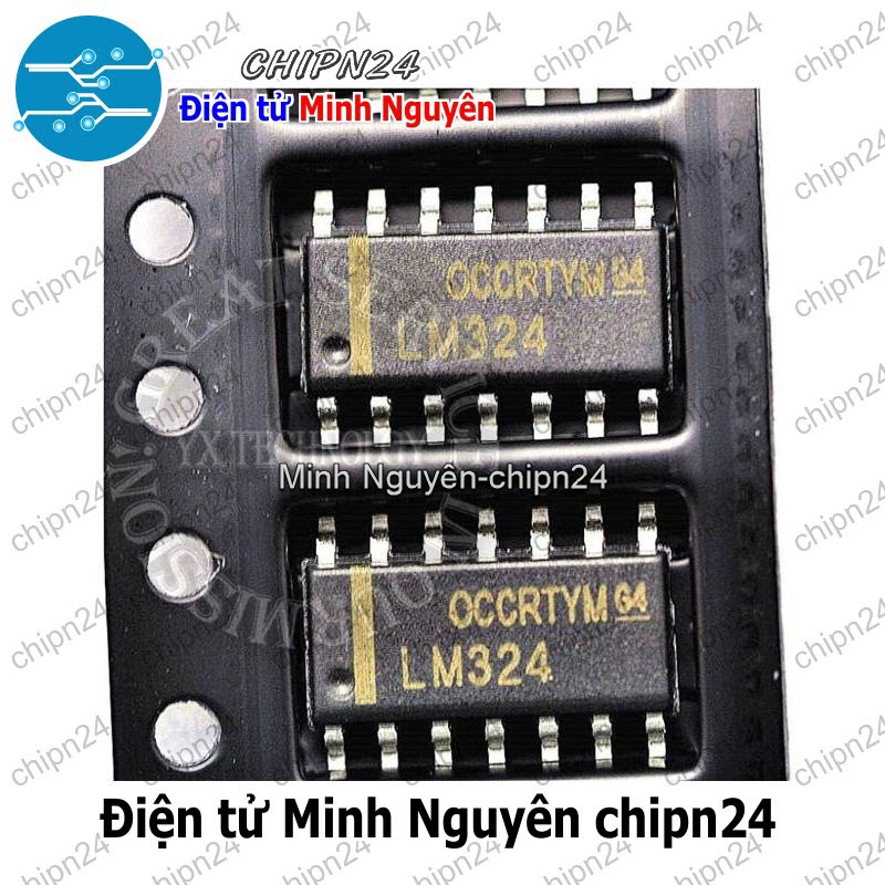 [5 con] (SOP) IC Dán LM324 SOP-14 (SMD) (LM324DR) (IC khuếch đại thuật toán OpAmp) - HH000389