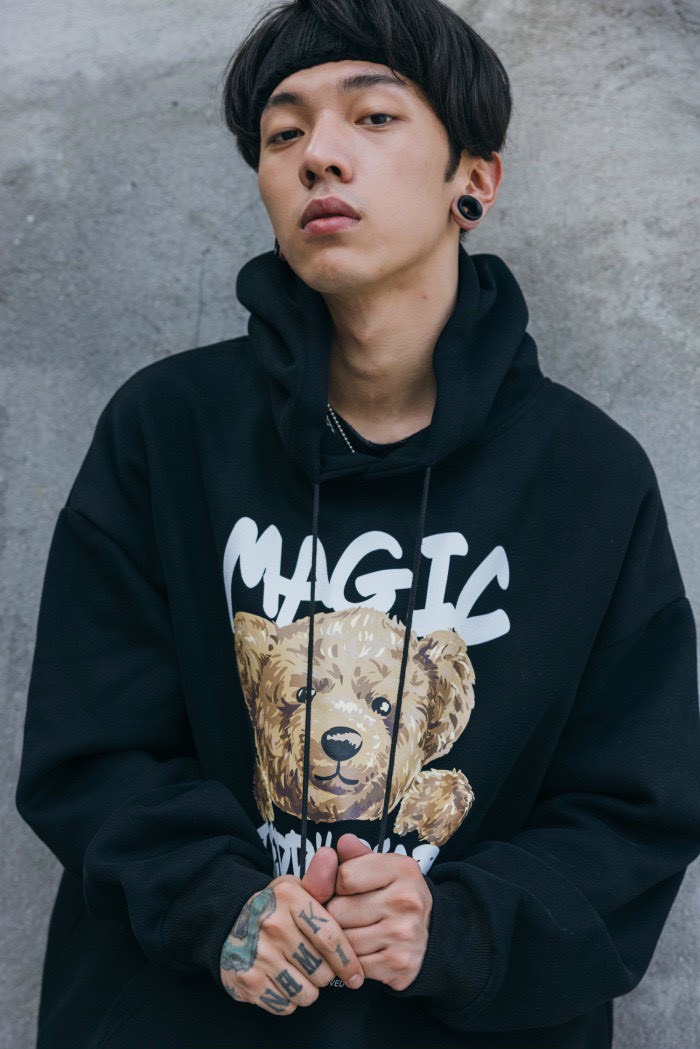 Áo Khoác hoodies Nam Nữ Kiểu Dáng Unisex In Hình Gấu