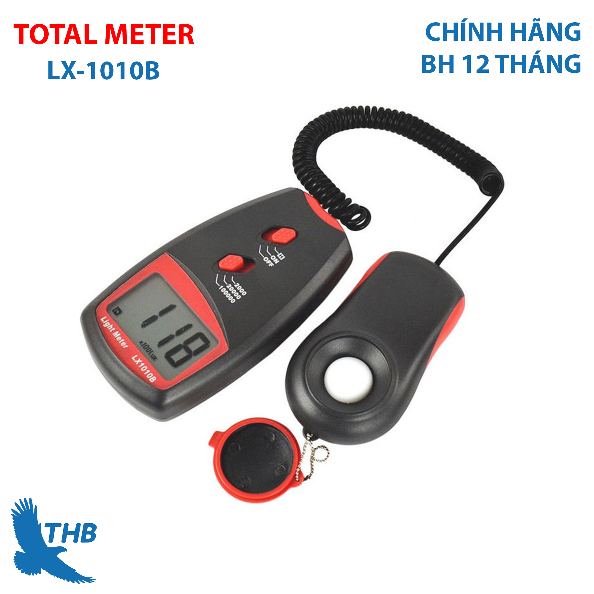 Máy đo cường độ ánh sáng  LX 1010B (Ghi đen/ ghi đỏ )