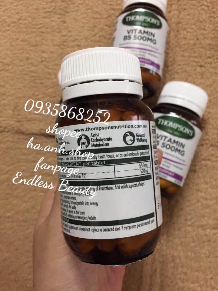 VITAMIN B5 Thompson 500mg 60 viên
