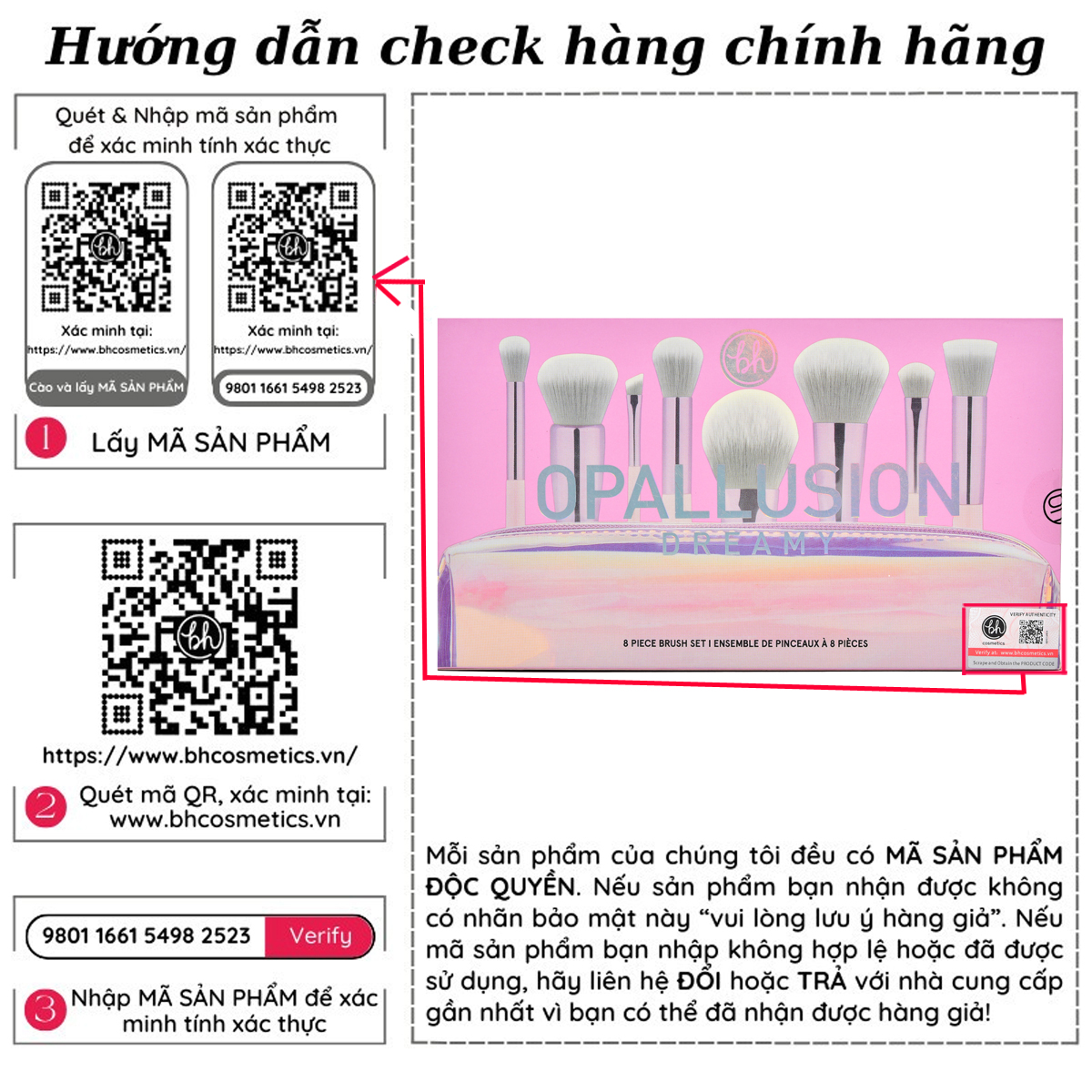 [HCM]Cọ Bh Cosmetics Opallusion Dreamy 8 Piece Brush Set