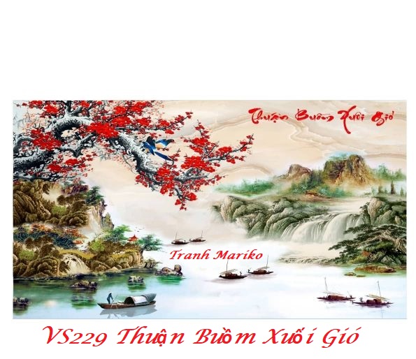 Tranh đính đá phong cảnh Thuận Buồm Xuôi Gió kích thước trung bình ✅100×60 cm -️ VS229 Tranh Mariko