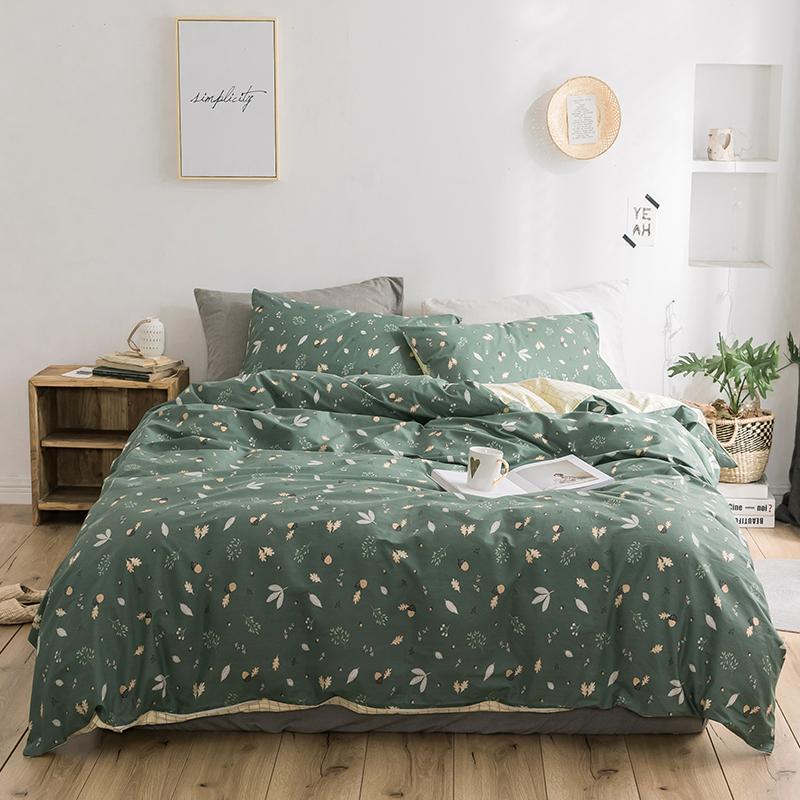 Mori Bắc Âu 100% Cotton Bộ Bốn Chiếc Giản Lược Gió Lạnh 100% Cotton Ký Túc Xá Ga Trải Giường Ga Bọc Đệm Trên Giường Cung Cấp