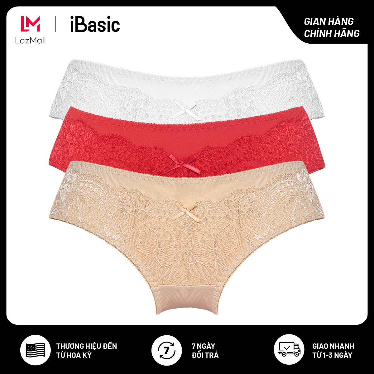 Combo 3 quần lót nữ iBasic bikini micro V122