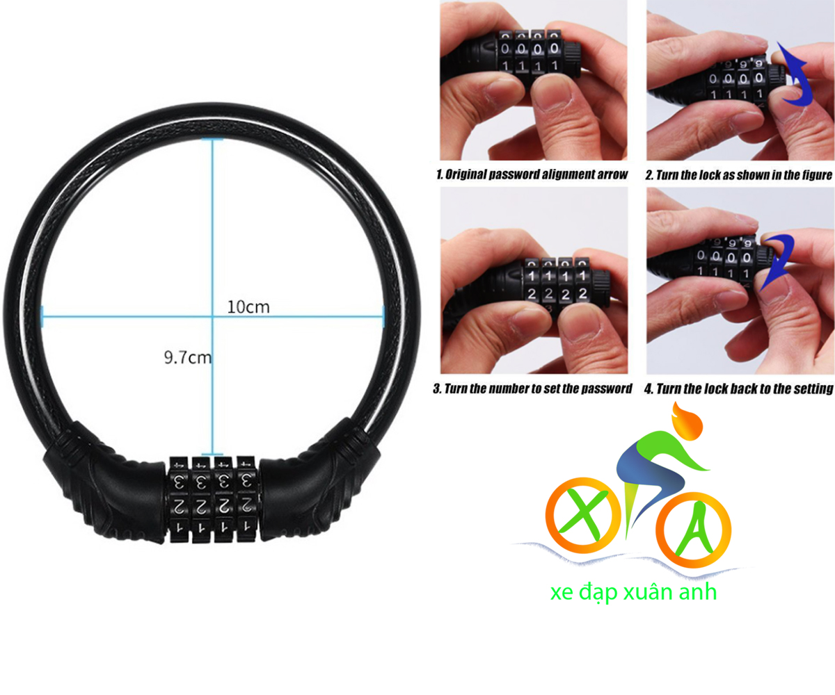 Khóa dây 4 số chống trộm xe đạp