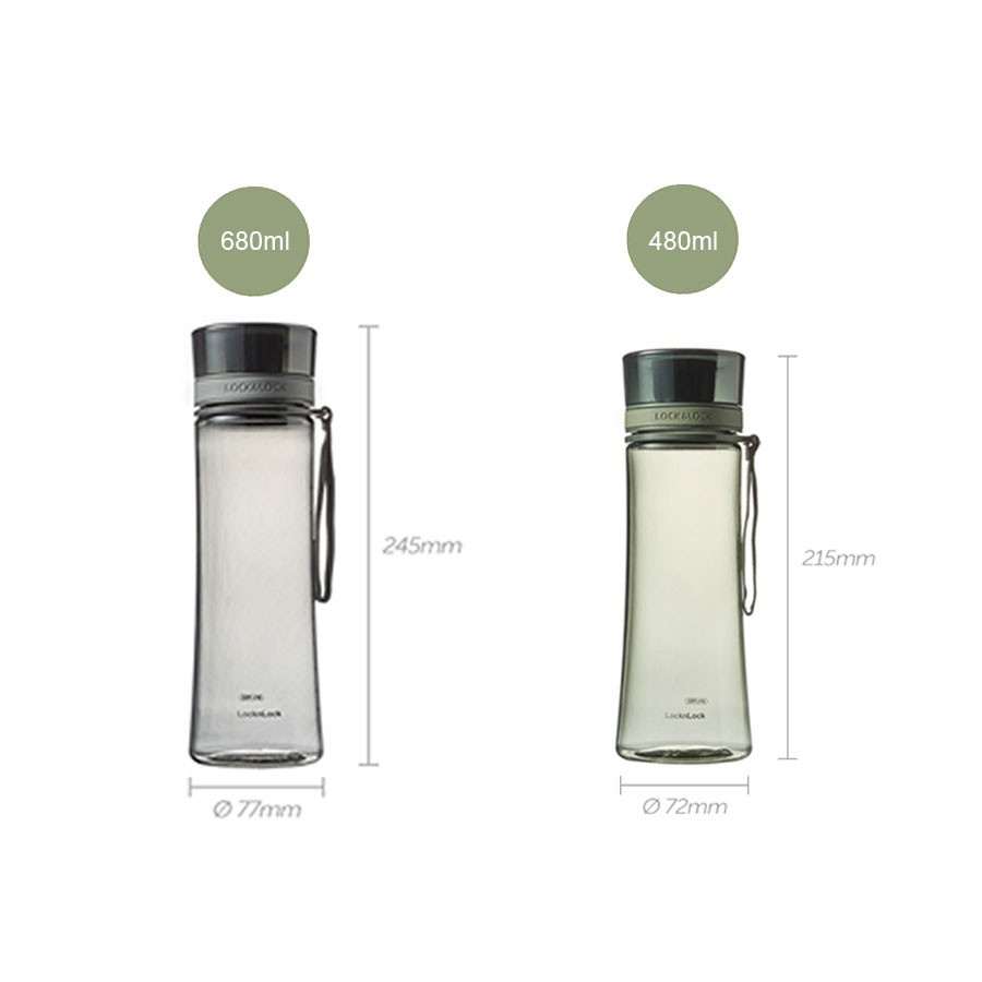 Bình Đựng Nước Lock&Lock Nhựa Tritan ABF660 (380ml), ABF661 (480ml), ABF662 (680ml)