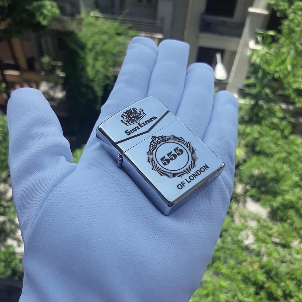 [HCM]Bật Lửa Zippo USA Khắc Logo 5555 - Tặng Xăng Đá