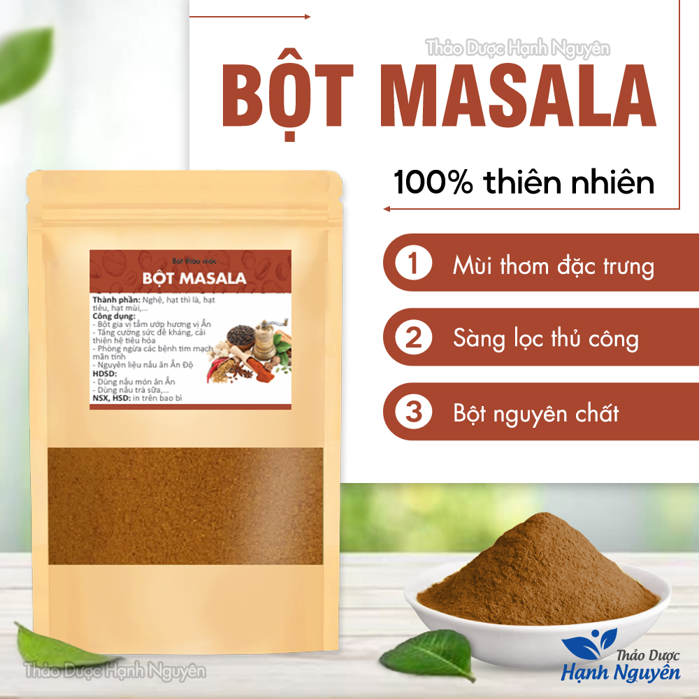 Bột garam masala 500g, bột trà sữa, gia vị Ấn Độ, thơm ngon, chuẩn vị - Thảo Dược Hạnh Nguyên