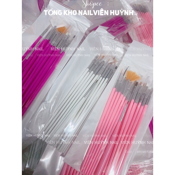 Bộ cọ nail 15 cây  cọ vẽ móng nhiều kiểu