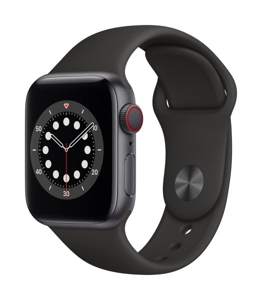 [NEW] Đồng hồ thông minh Apple Watch Series 6 40mm GPS + CELLULAR - Vỏ Nhôm Xám, Dây Cao Su Đen (M06P3VN/A) - Hàng chính hãng, mới 100%