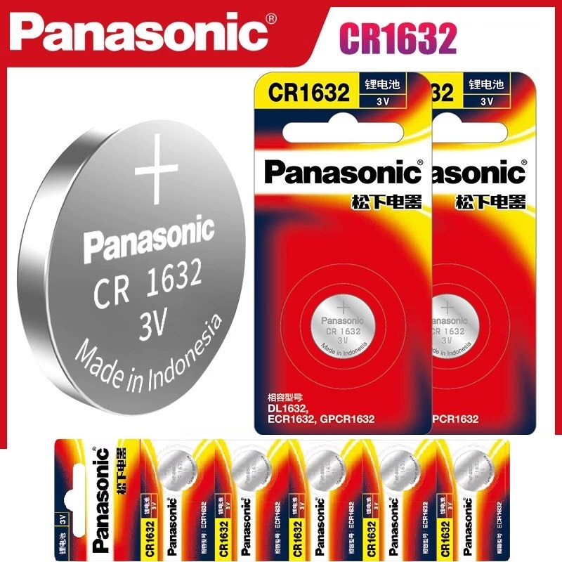 Pin Panasonic CR1632, pin cảm biến áp suất lốp, chìa khóa ô tô .., 3V Lithium Made in Indonesia