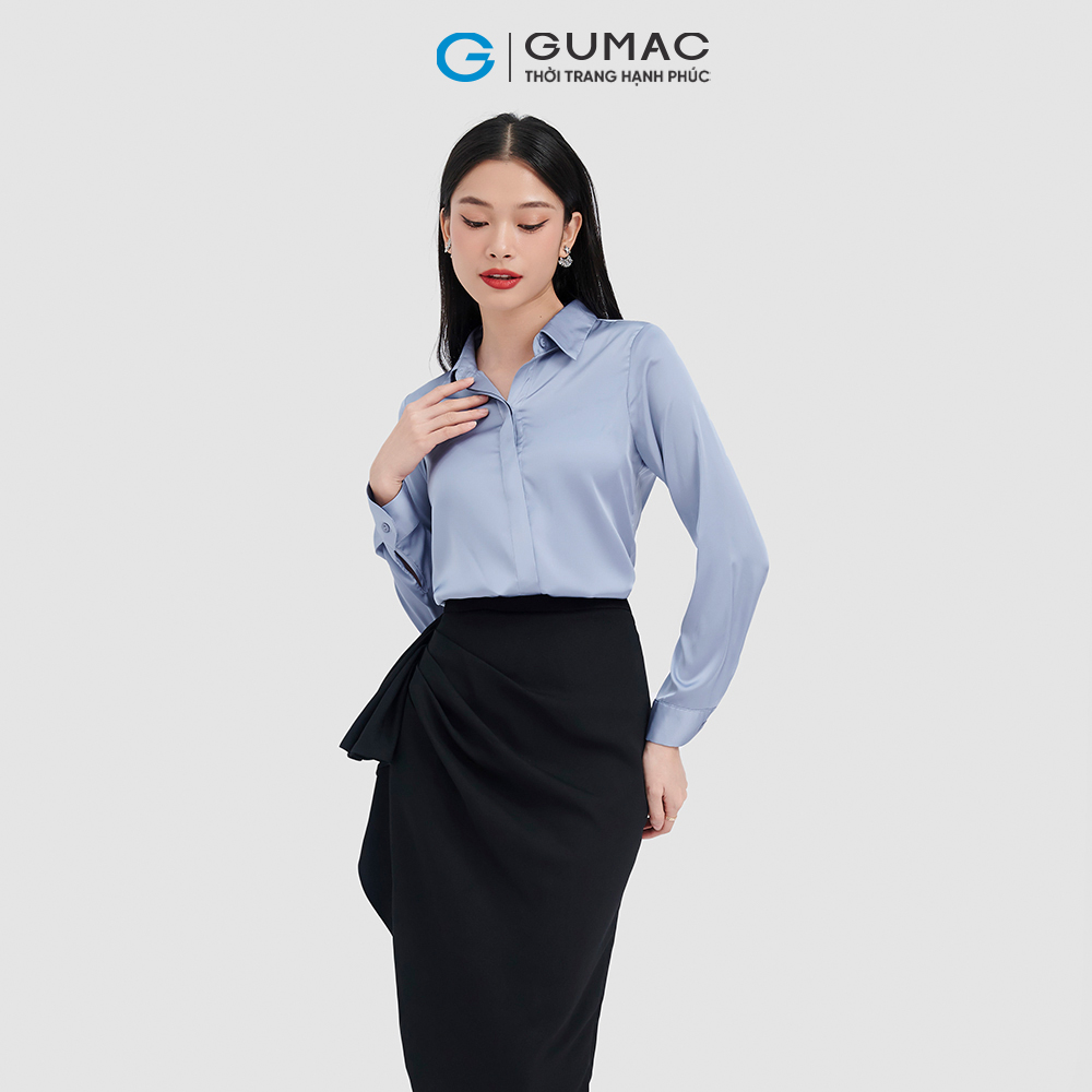 Áo sơ mi nẹp che thời trang GUMAC AC10041