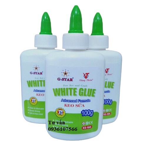 [ GIÁ HỦY DIỆT ] Keo Sữa thể tích 100ml  có chất liệu đặc sệt trắng đục như sữa kem và tính kết dính cao, bền chặt