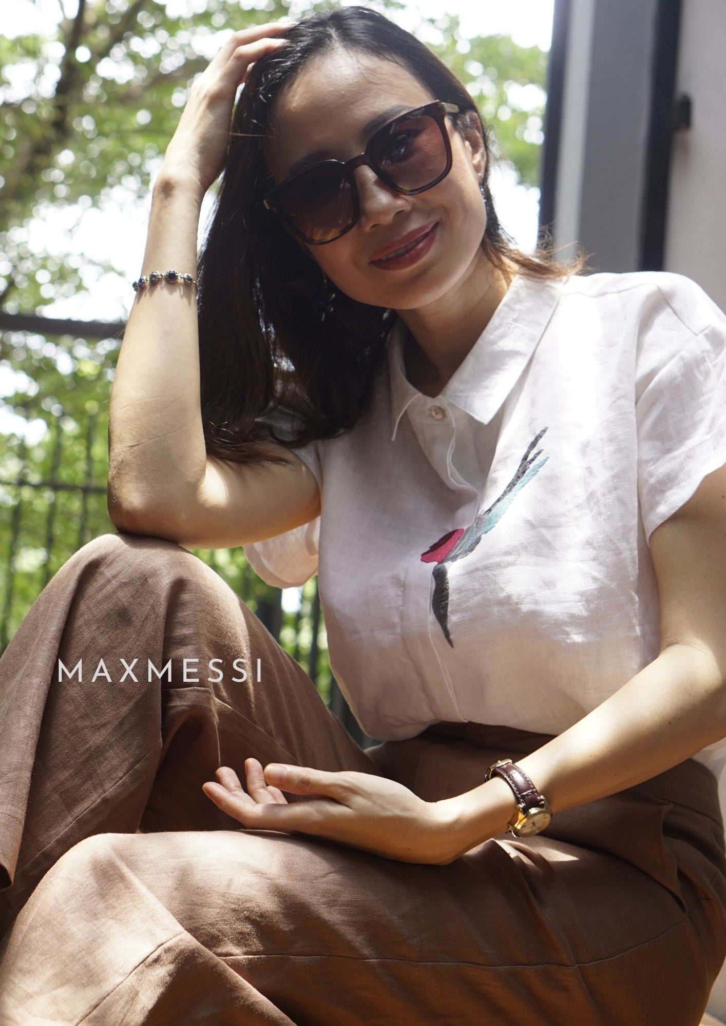 Quần Linen ống suông HOLLY - MaxMessi