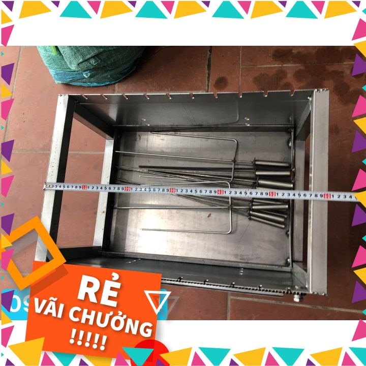 bếp nướng than hoa 10 xiên(tặng kèm 10 xiên thẳng và 2 xiên 3 chạc)