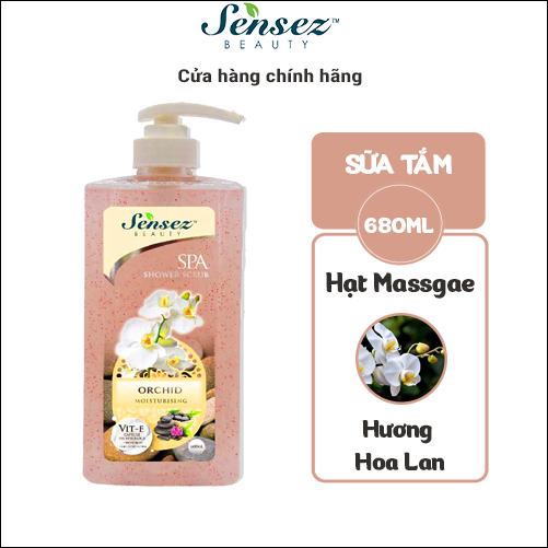 Sữa Tắm Hạt Massage Sensez Beauty Hương Hoa Lan - 680ml