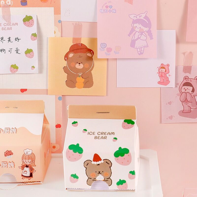 [MUA 2 GIẢM 5%][HCM]Tệp giấy note hộp sữa cute