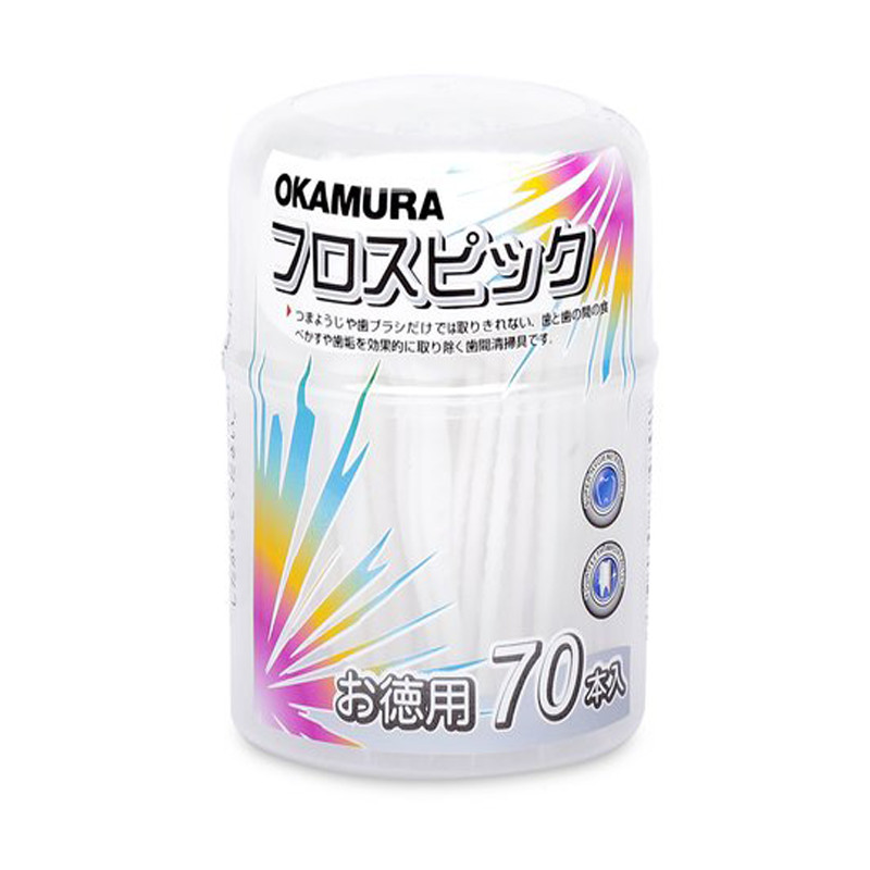 Hủ 70 Chiếc Tăm Chỉ Kẽ Răng Nhật Bản Okamura