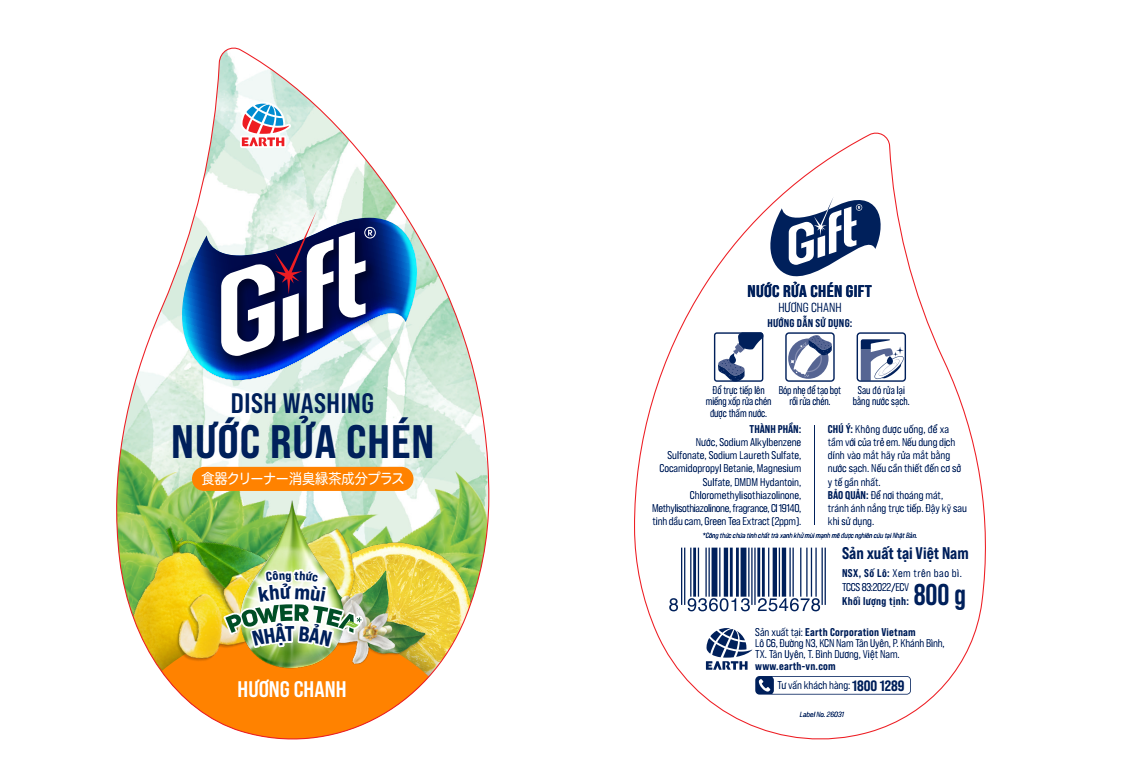 Nước rửa chén Gift Hương Chanh