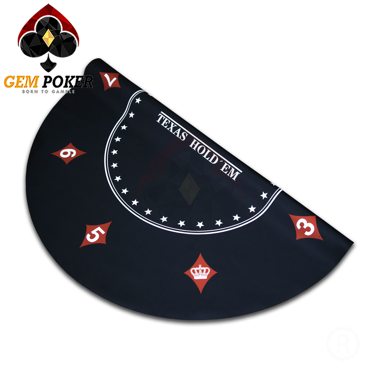 THẢM TRÒN POKER TEXAS CAO SU - BLACK