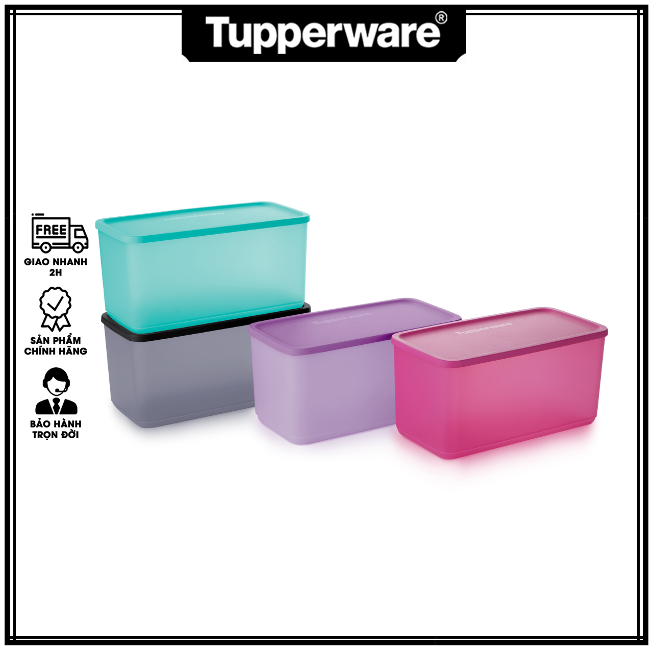 Bộ hộp bảo quản thực phẩm Funtastic 3.1L (4 hộp) - Tupperware