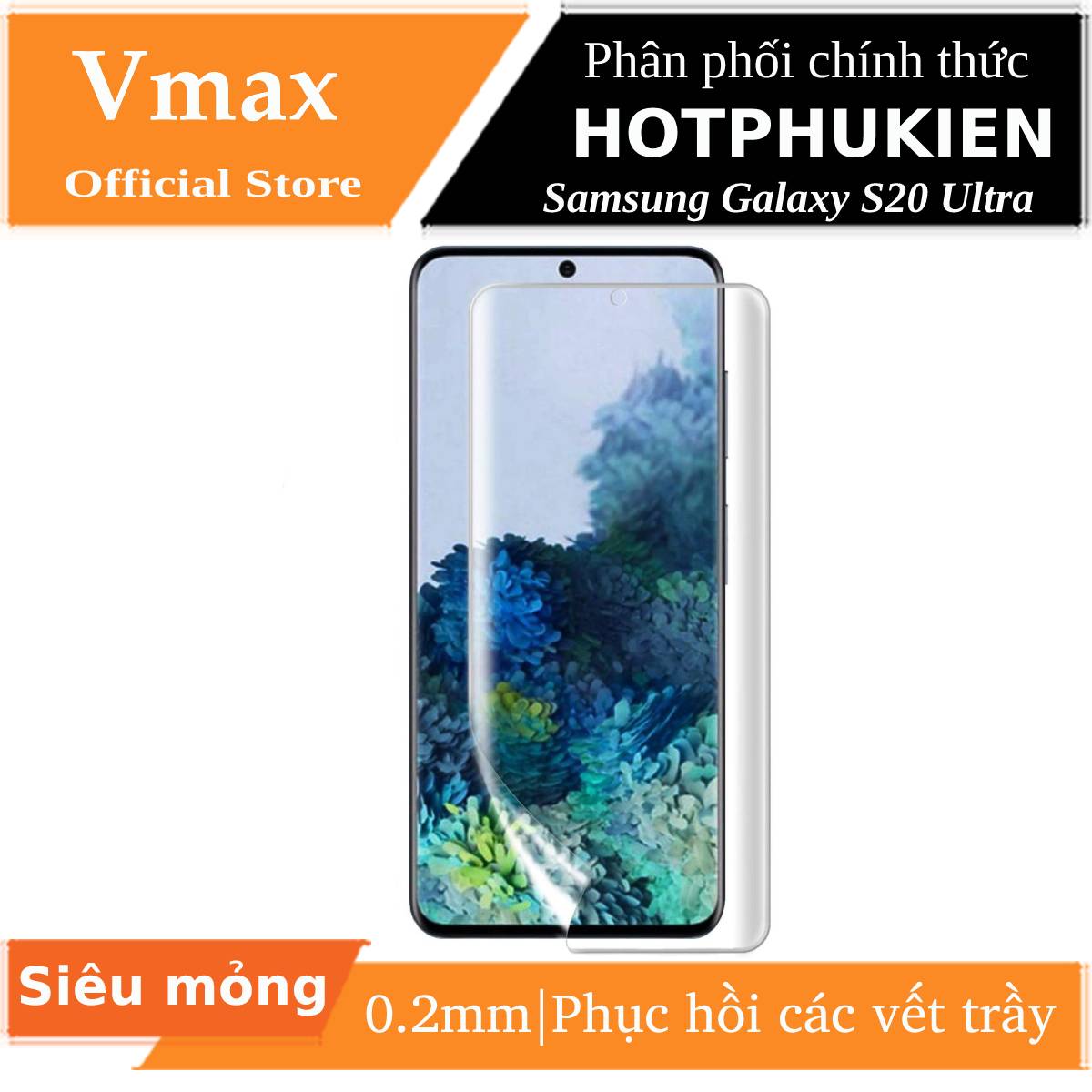 [HCM]Miếng dán màn hình silicon chống trầy cho Samsung Galaxy S20 Ultra hiệu Vmax (siêu mỏng 0.2mm độ trong tuyệt đối chống trầy xước chống bụi)  - Phân phối bởi Hotphukien