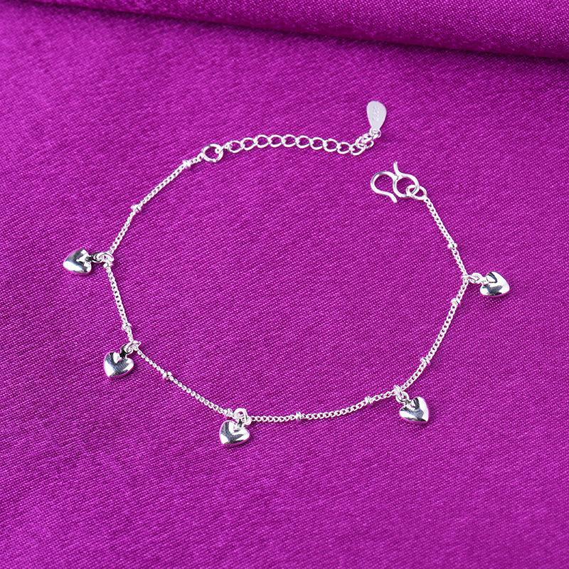 Lắc Tay Nữ Bạc Đính Trái Tim Cute LTNU-24