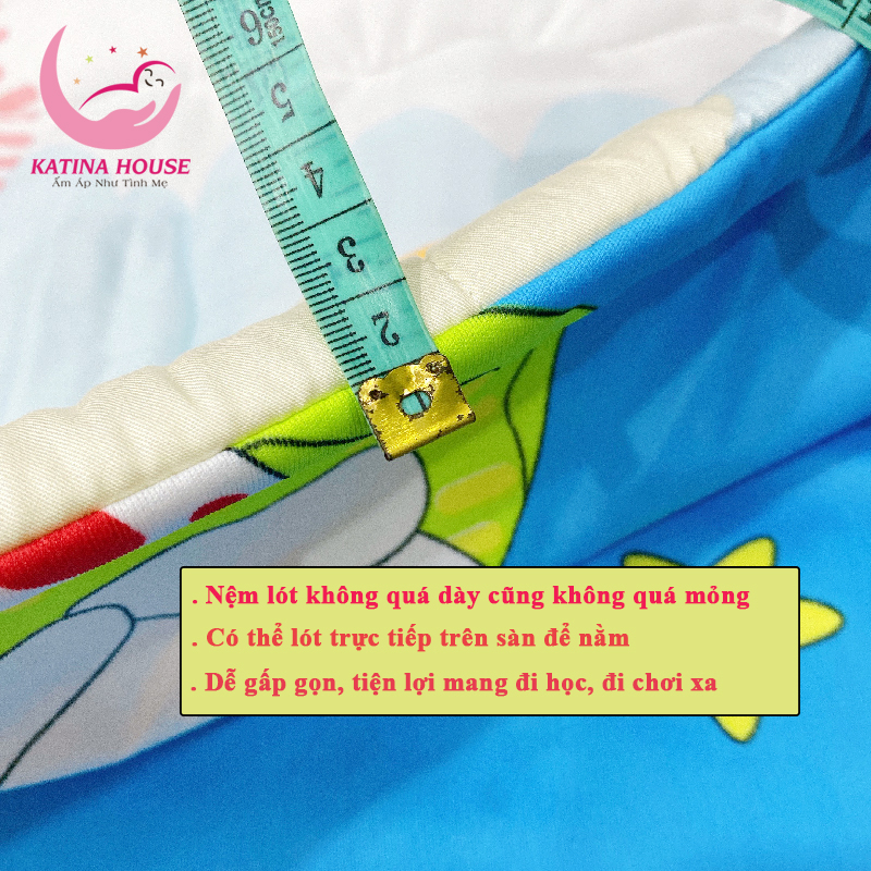 Bộ gối nệm cho bé đi học Katina House, vải Tencel cực mềm mát, họa tiết đáng yêu, nhiều kích cỡ