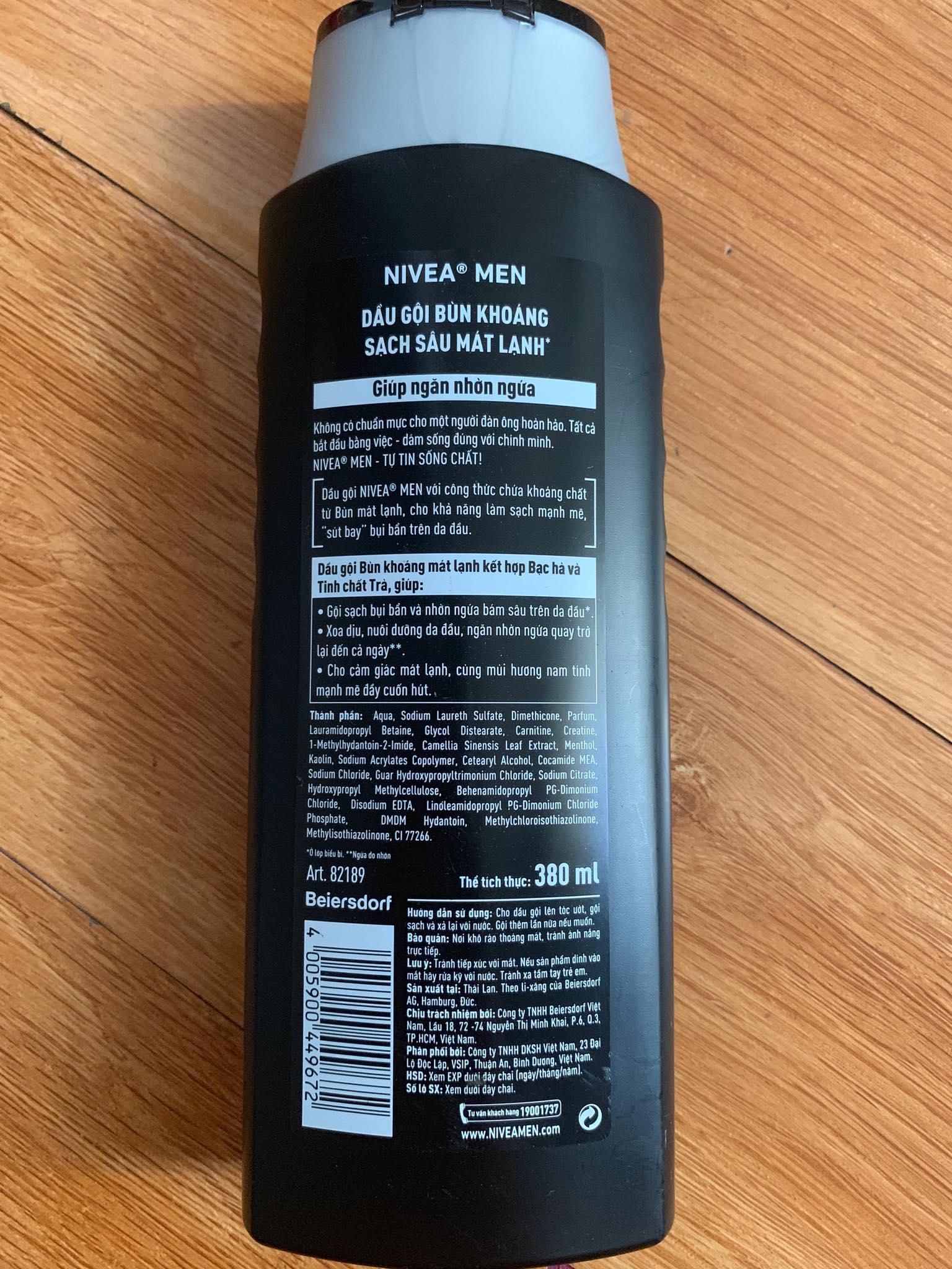 Dầu gội bùn khoáng Nivea Men 380ml