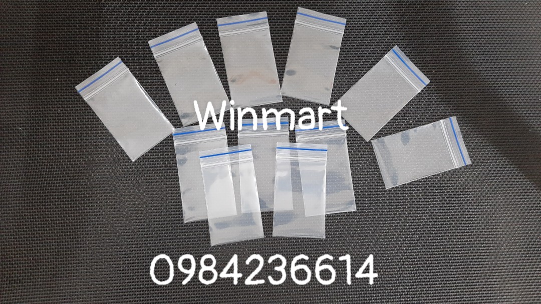Gói 100c túi zip chỉ xanh dương mỏng chọn size