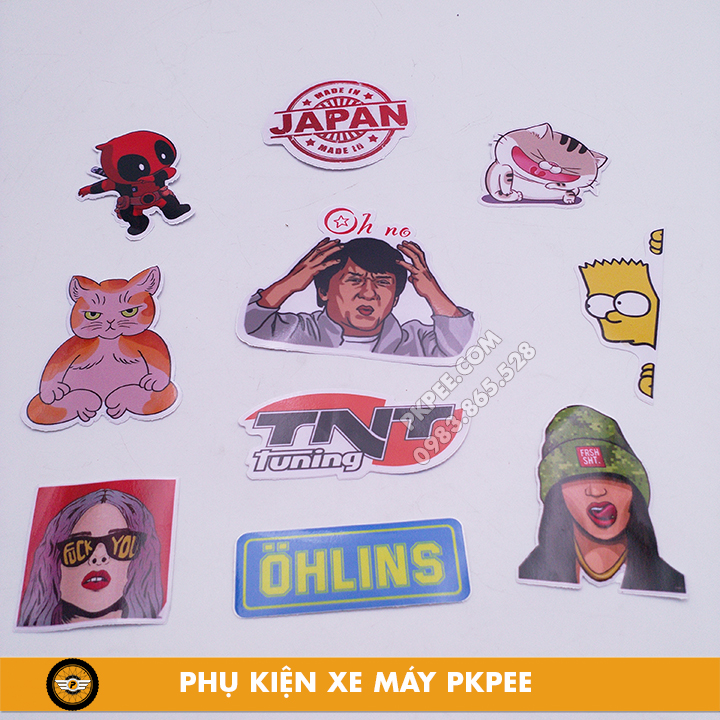 Combo Tem Sticker Dán Xe Máy Giao Ngẫu Nhiên