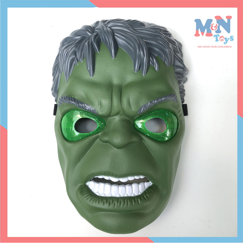 Mặt nạ người Khổng lồ xanh Hulk có đèn phát sáng hóa trang Trung thu , Halloween cho bé