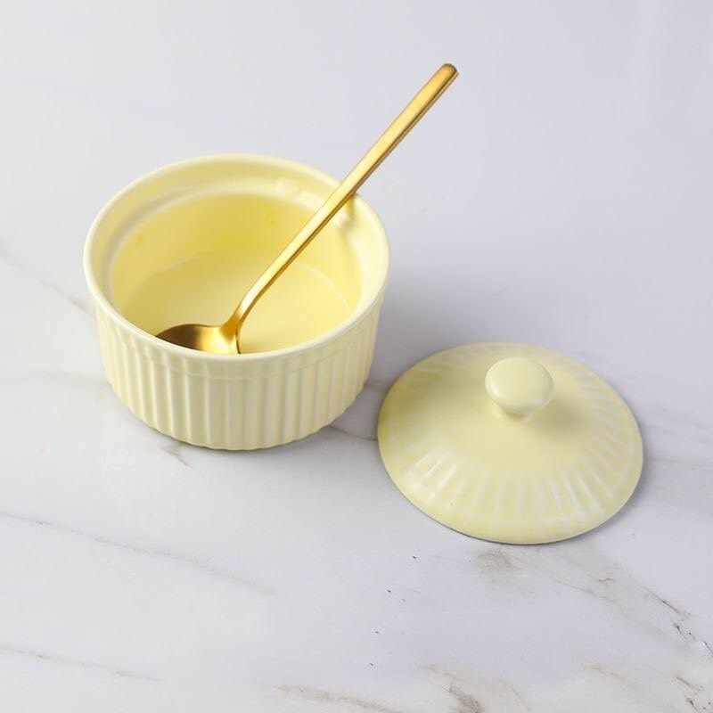 Chén sứ ăn dặm ramenkin có nắp 150ml cho bé
