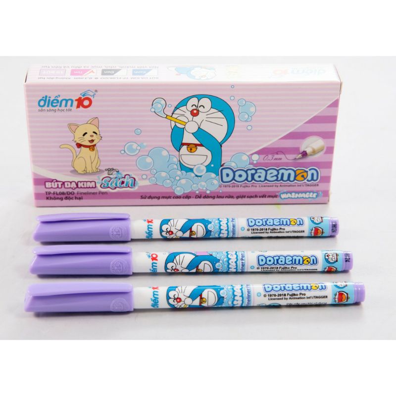 Hộp 10 Bút Lông Kim Doraemon Fl-08/Do