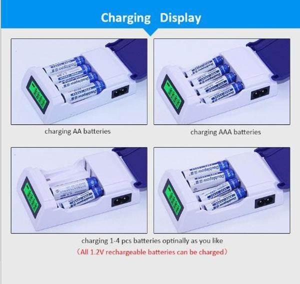 Bin sạc, bộ sạc pin aa, aaa doublepow k209, thân thiện, dễ dùng, cấu trúc đơn giản, chắc chắn,bảo hành uy tín