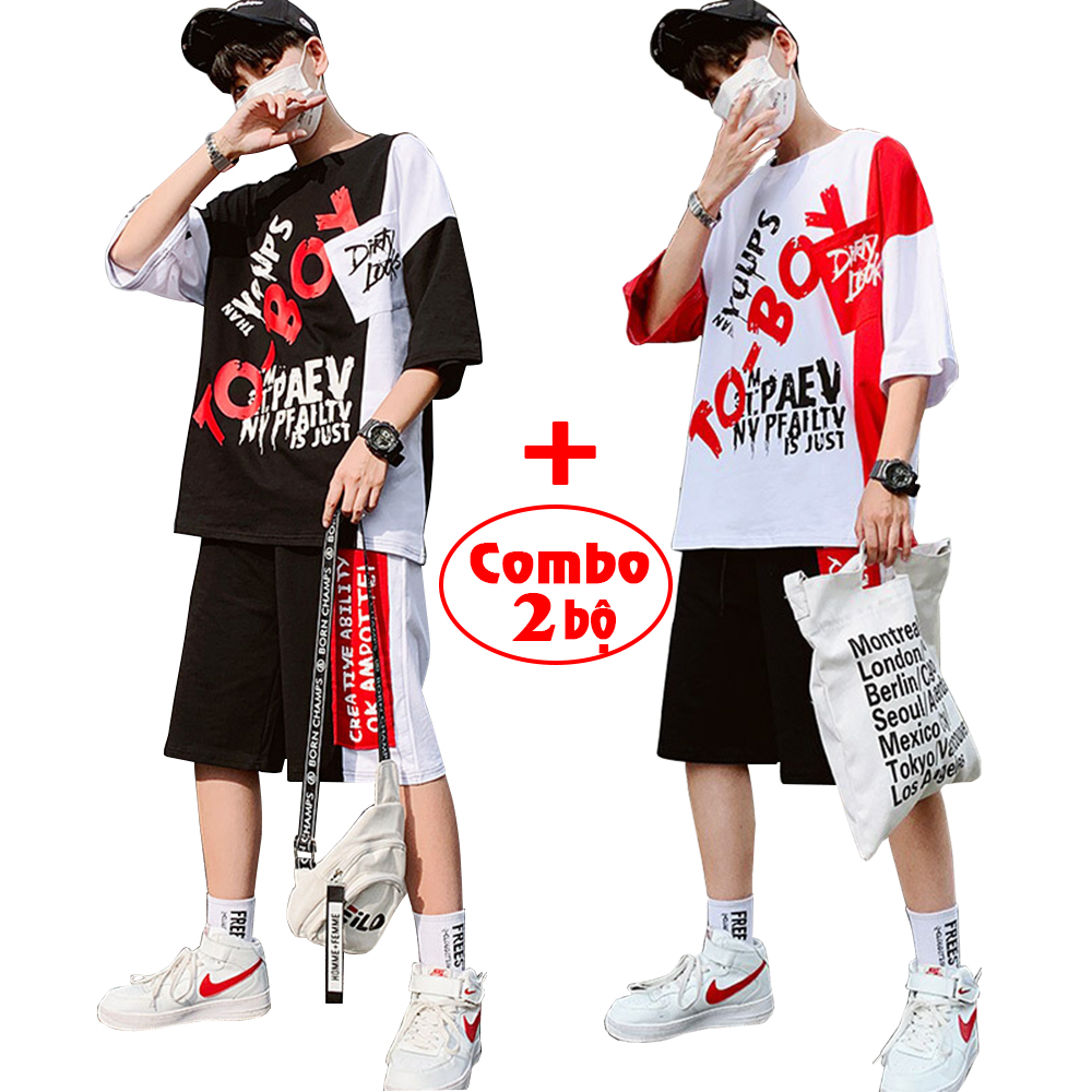 Combo 2 Bộ Quần Áo Thun Nam TO – BOY Phối Hai Màu Cá Tính Thời Trang 4MENHCM 2SET NAM 9000033