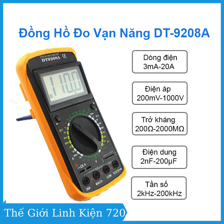 Đồng hồ đo vạn năng dt-9208a