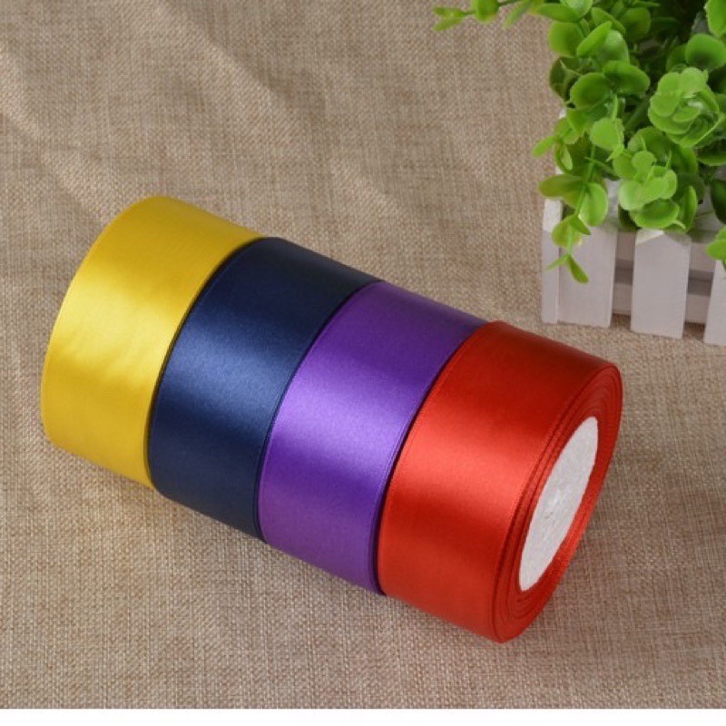 Cuộn duy băng vải lụa satin bản 4cm dài 22m