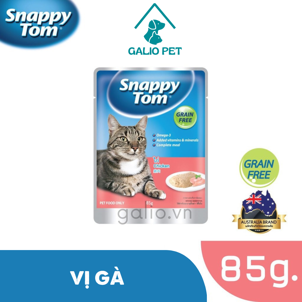 Pate cho mèo Snappy Tom vị Gà , túi 85g