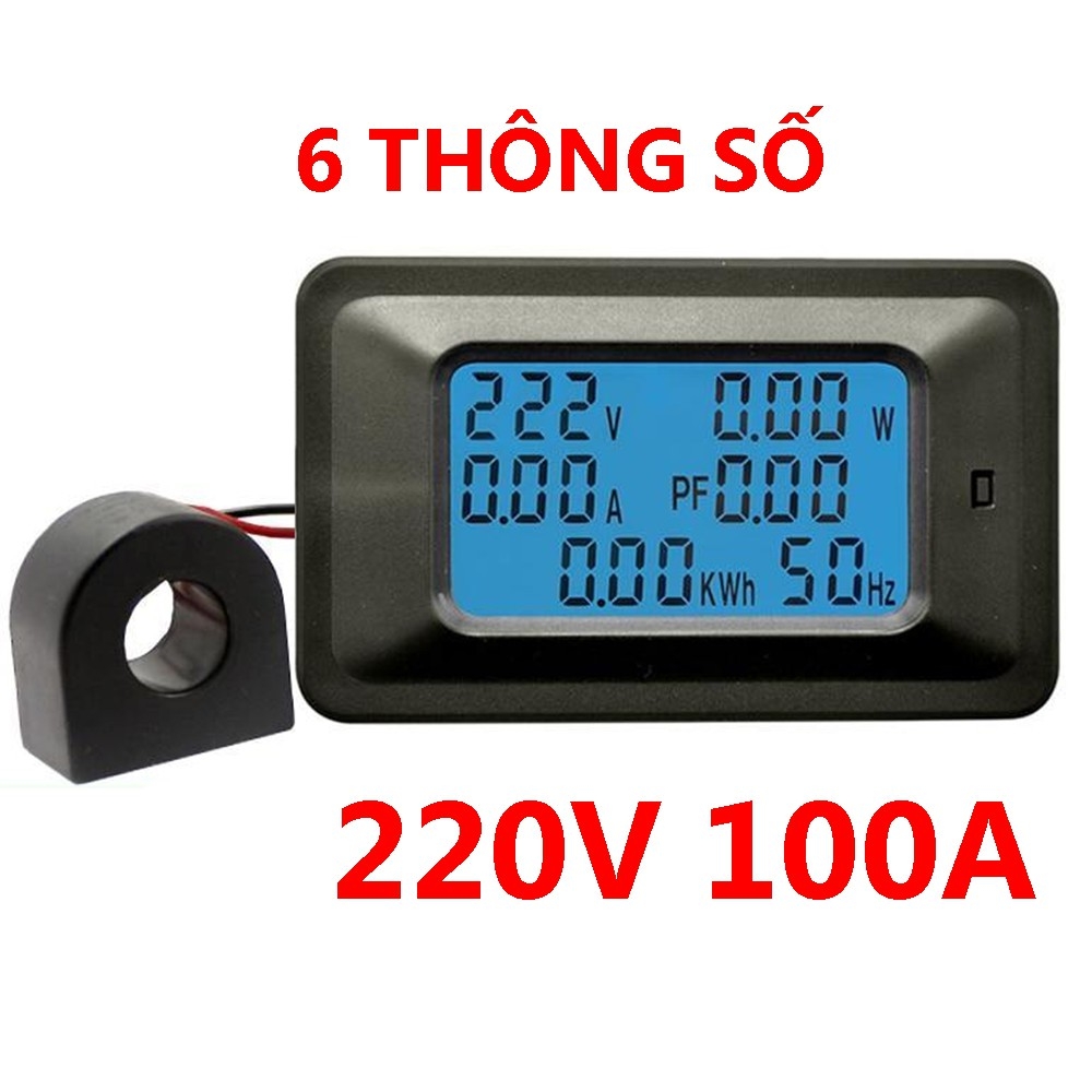 Thiết bị đo công suất, công tơ điện, đồng hồ điện tử 6 thông số 100A-Công tơ điện tử 1 pha 6 thông số 100A