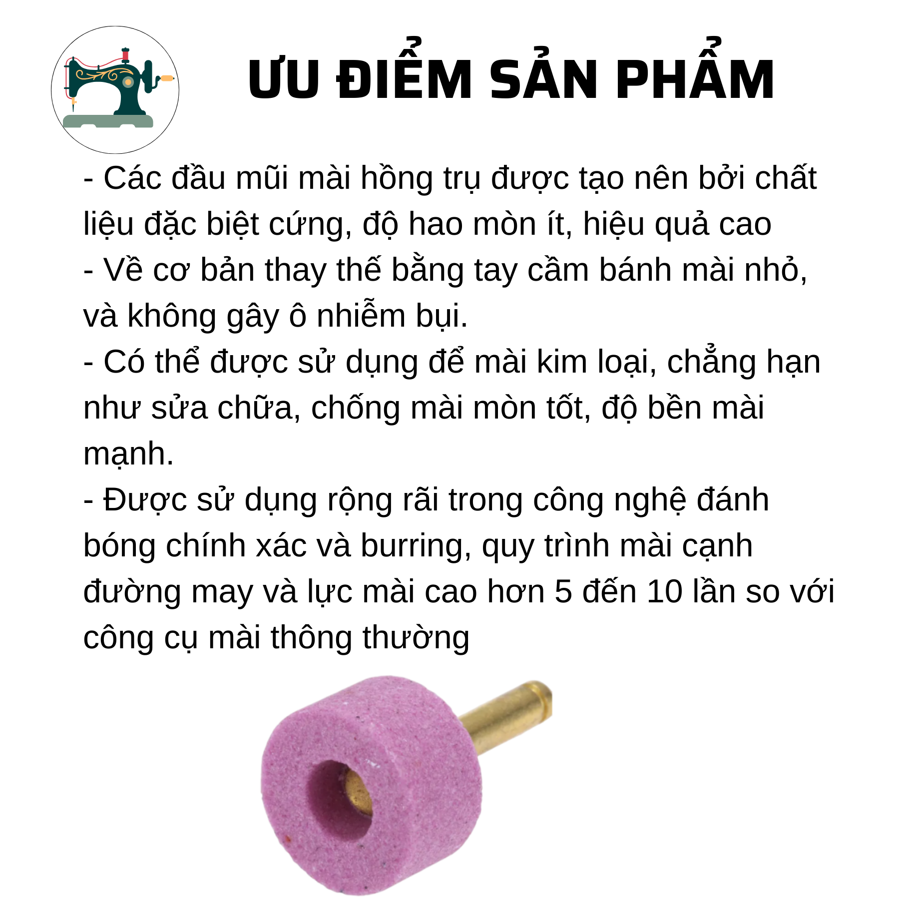 Đá mài dao máy cắt đầu bàn màu hồng