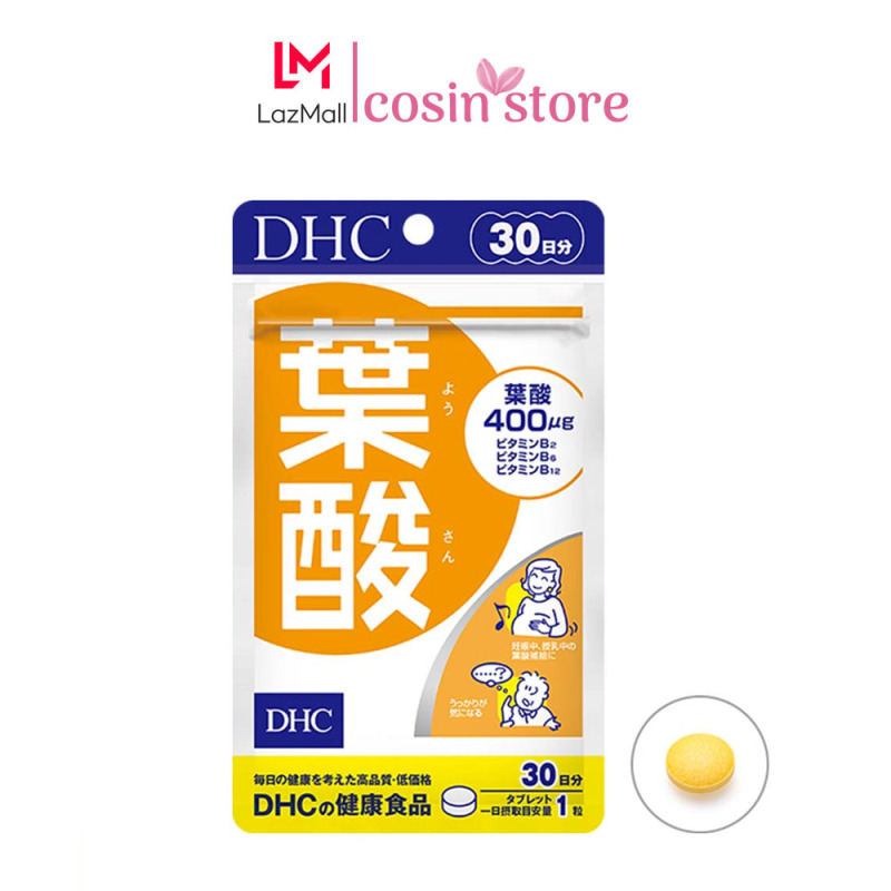 Viên uống cho mẹ bầu DHC Axit Folic gói 30 viên 30 ngày dùng của Nhật cao cấp
