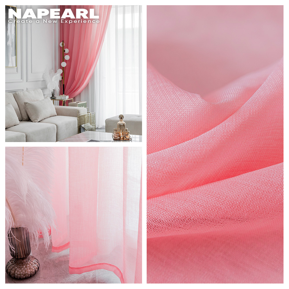 Napearl Rèm cửa vải tuyn màu trơn kích thước 100X260CM thích hợp trang trí phòng khách - INTL