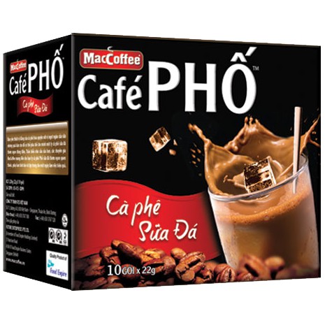 CÀ PHÊ/ CAFE PHỐ ĐEN ĐÁ MACCOFFEE 160G (10 GÓI)