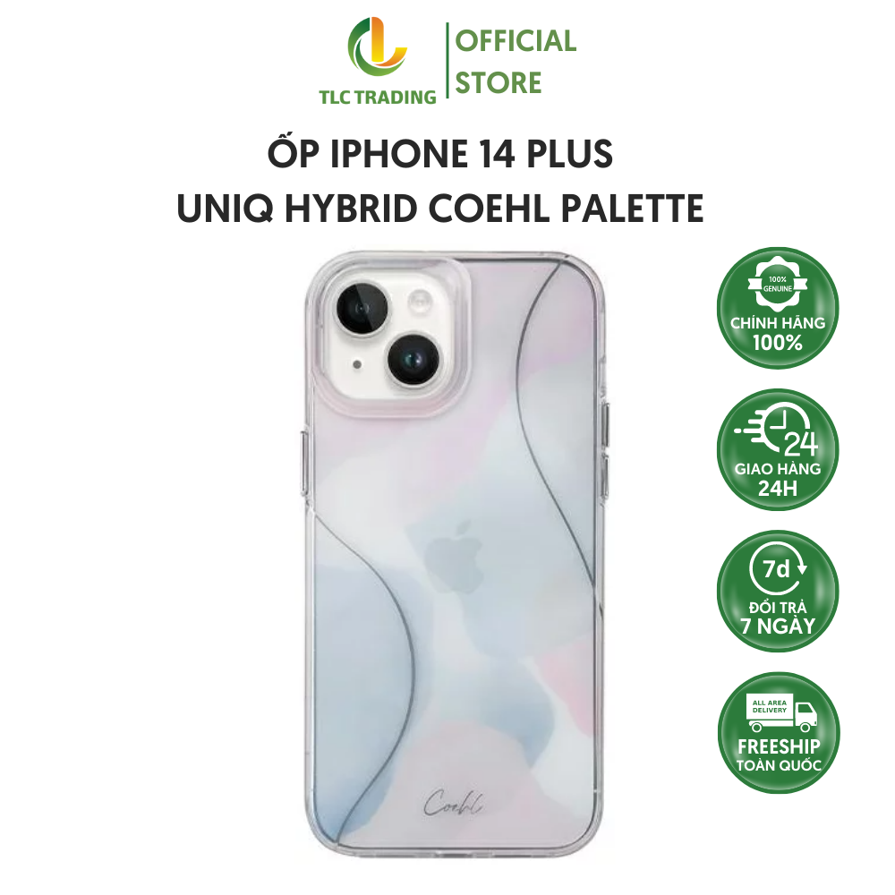 Ốp lưng dành cho iphone 14 plus/ 15 plus uniq hybrid coehl palette bền bỉ chống phai màu chống va đập cao cấp