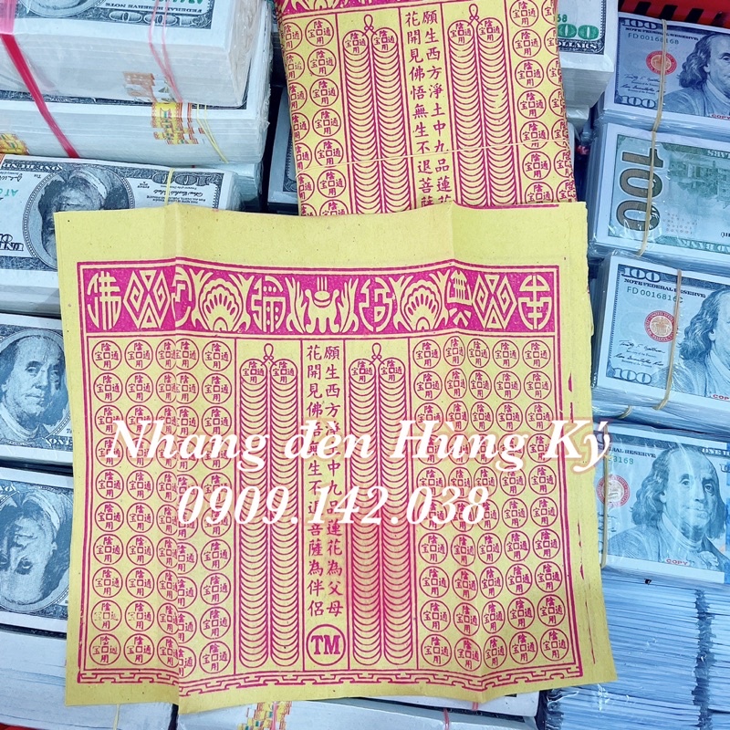 {10 tép} Giấy tiền chuỗi vàng - chuỗi bạc