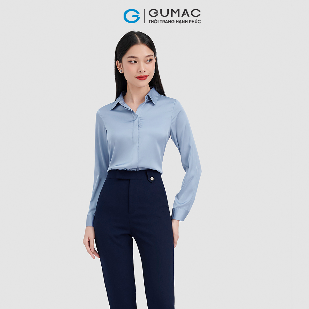 Áo sơ mi nẹp che thời trang GUMAC AC10041