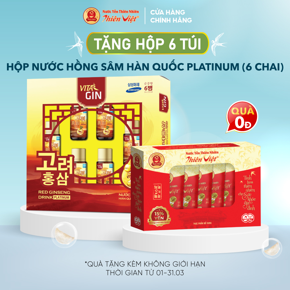 Nước Hồng Sâm Hàn Quốc VITAL GIN PLATINUM (6 chai x 75ml)