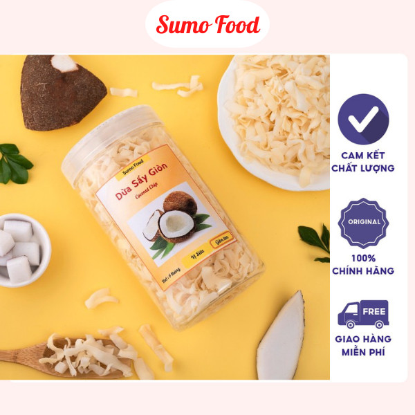 Dừa sấy lạnh cao cấp, giòn tan 500g